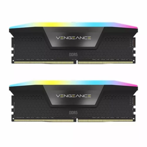 رم کامپیوتر کورسیر مدل CORSAIR VENGEANCE RGB BLACK 32GB(16GBX2) 6000 CL38 DDR5